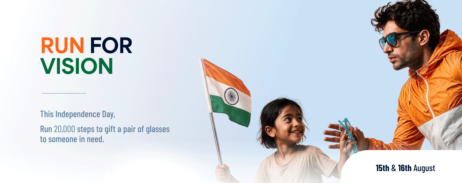 Run For Vision — This Independence Day, run 20,000 steps to gift glasses to someone in need. 15th to 31st August.